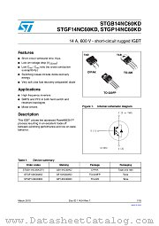 STGF14NC60KD datasheet pdf ST Microelectronics