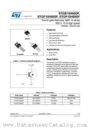STGB15H60DF datasheet pdf ST Microelectronics