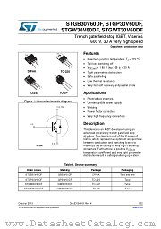 STGB30V60DF datasheet pdf ST Microelectronics