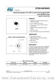 STGD10HF60KD datasheet pdf ST Microelectronics