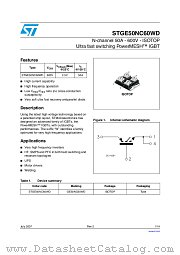 STGE50NC60WD datasheet pdf ST Microelectronics