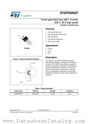 STGP30H65F datasheet pdf ST Microelectronics
