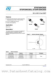 STGP30NC60S datasheet pdf ST Microelectronics