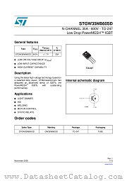STGW35NB60SD datasheet pdf ST Microelectronics