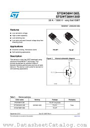 STGW38IH130D datasheet pdf ST Microelectronics