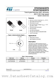 STGW60H65DFB datasheet pdf ST Microelectronics