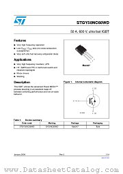 STGY50NC60WD datasheet pdf ST Microelectronics