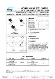 STW12N120K5 datasheet pdf ST Microelectronics