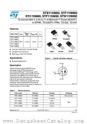 STI11NM80 datasheet pdf ST Microelectronics