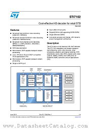 STi7102 datasheet pdf ST Microelectronics