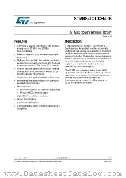 STM8S-TOUCH-LIB datasheet pdf ST Microelectronics