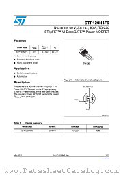 STP120N4F6 datasheet pdf ST Microelectronics