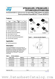 STP5NK52ZD datasheet pdf ST Microelectronics