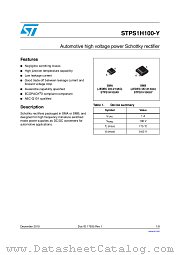 STPS1H100UY datasheet pdf ST Microelectronics