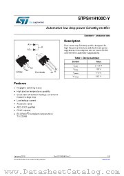 STPS41H100CGY-TR datasheet pdf ST Microelectronics