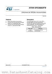 STSW-SPC56002FW datasheet pdf ST Microelectronics