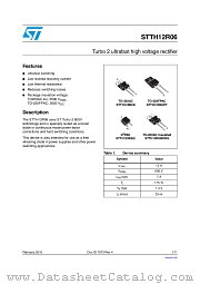 STTH12R06G-TR datasheet pdf ST Microelectronics