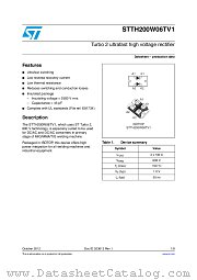 STTH200W06TV1 datasheet pdf ST Microelectronics