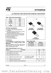STTH40P03S datasheet pdf ST Microelectronics
