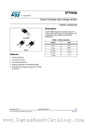STTH506B-TR datasheet pdf ST Microelectronics