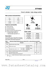 STTH806DIRG datasheet pdf ST Microelectronics