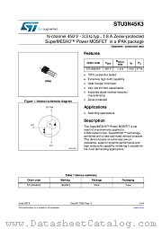 STU3N45K3 datasheet pdf ST Microelectronics
