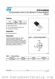 STW43NM60N datasheet pdf ST Microelectronics