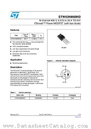 STW43NM60ND datasheet pdf ST Microelectronics