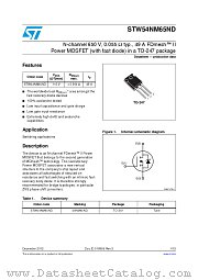 STW54NM65ND datasheet pdf ST Microelectronics
