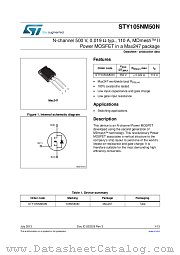 STY105NM50N datasheet pdf ST Microelectronics