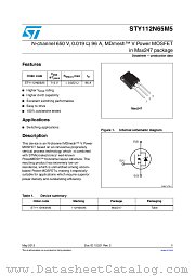STY112N65M5 datasheet pdf ST Microelectronics