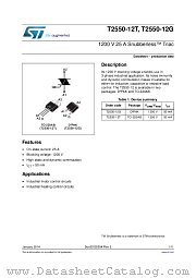 T2550-12G-TR datasheet pdf ST Microelectronics
