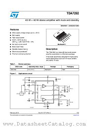 TDA7292 datasheet pdf ST Microelectronics