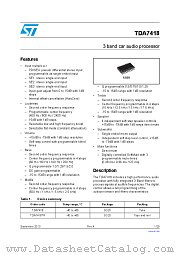 TDA7418 datasheet pdf ST Microelectronics