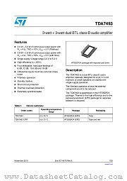 TDA7493 datasheet pdf ST Microelectronics