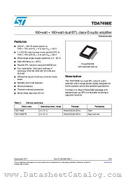 TDA7498E datasheet pdf ST Microelectronics