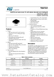 TDA7541 datasheet pdf ST Microelectronics