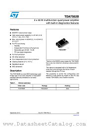 TDA7562B datasheet pdf ST Microelectronics