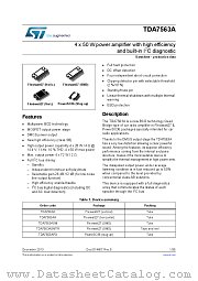 TDA7563AH datasheet pdf ST Microelectronics