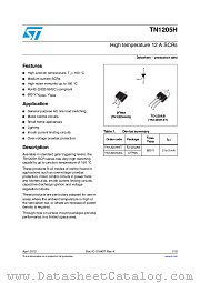 TN1205H-6G datasheet pdf ST Microelectronics