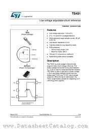 TS431AIYLT datasheet pdf ST Microelectronics