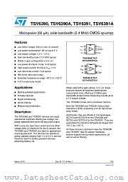 TSV6390AILT datasheet pdf ST Microelectronics