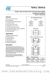 TSV911IYLT datasheet pdf ST Microelectronics