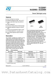ULQ2003D1013TRY datasheet pdf ST Microelectronics