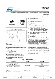VIPER17HDTR datasheet pdf ST Microelectronics