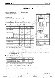 2SK4022 datasheet pdf TOSHIBA