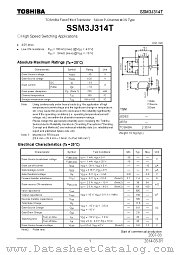 SSM3J314T datasheet pdf TOSHIBA