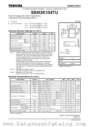 SSM3K104TU datasheet pdf TOSHIBA