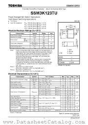 SSM3K123TU datasheet pdf TOSHIBA