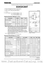 SSM3K309T datasheet pdf TOSHIBA